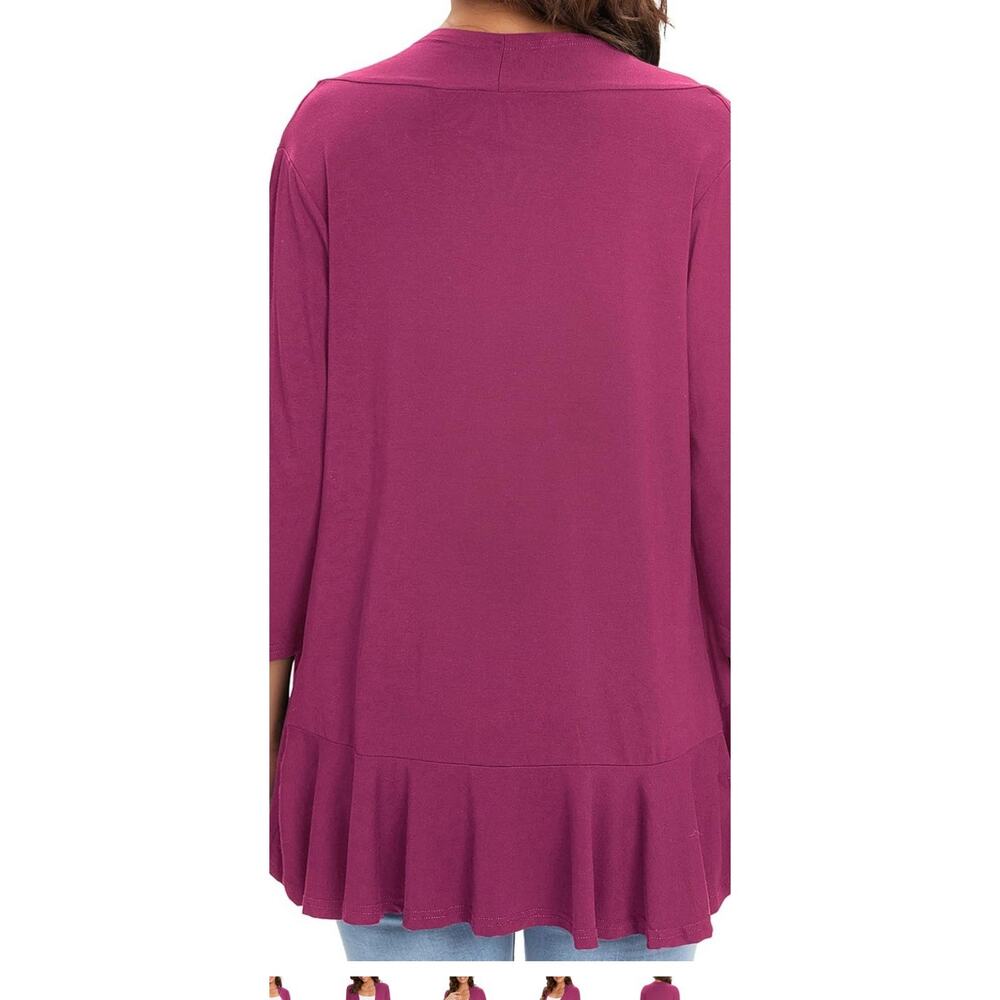 NWT Urban CoCo Women's Open Front Cardigan Long Sleeve Irregular Hem Pink XL - Picture 2 of 14